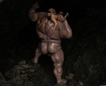 3d_(artwork) backsack balls butt carrying_another carrying_partner digital_media_(artwork) duo genitals hi_res human humanoid lex-icon male male/male mammal muscular muscular_humanoid muscular_male nude ogre size_difference