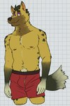 2024 2:3 animal_crossing anthro barely_visible_genitalia barely_visible_penis bedroom_eyes belly biped black_eyes black_nose body_hair boxers_(clothing) boxers_only bulge canid canine canis checkered checkered_background claws clothed clothing digital_drawing_(artwork) digital_media_(artwork) eyebrows fur genitals green_body green_eyebrows green_fur green_hair hair happy_trail hi_res kyle_(animal_crossing) male male_anthro mammal markings multicolored_body narrowed_eyes navel nintendo nipples orange_inner_ear partially_clothed partially_clothed_male pattern_background penis pink_claws pink_nipples portrait purple_eyelids red_clothing red_underwear seductive short_hair simple_background slightly_chubby slim smile solo spots spotted_markings standing tan_body tan_fur three-quarter_portrait topless underwear underwear_only unsafescapewolf whiskers white_background white_sclera wolf yellow_body yellow_fur