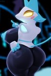 3d_(artwork) android anthro areola big_breasts big_butt blush blush_stickers breasts butt darkner deltarune digital_media_(artwork) felid feline female floating_hands geodat64 glowing glowing_eyes hi_res huge_breasts huge_butt looking_back machine mammal nipples robot solo tail tasque_manager undertale_(series) yellow_eyes