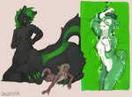 absurd_res anthro calcatrix canid canine canis group hi_res imminent_vore laying_on_partner lying maiko_(otter) male male/male mammal mephitid mustelid on_front otter skunk syfer_(skunk) taki_(lyoen) taur trio vore wolf