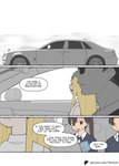 adolescent anthro blonde_hair car clothed clothing comic dialogue digital_media_(artwork) driving english_text female group hair hi_res human human_only inside_car inside_vehicle kate_(theterm) male mammal not_furry rolls-royce school_uniform simple_background suit text theterm topwear uniform url vehicle white_background white_clothing young