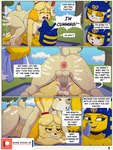 3:4 anal anal_penetration animal_crossing ankha_(animal_crossing) anthro anus backsack balls bite biting_lip biting_own_lip blue_hair bodily_fluids breasts butt canid canine canis comic cum cum_on_face cum_while_penetrated deer dialogue domestic_cat domestic_dog double_anal double_penetration english_text felid feline felis from_behind_position genital_fluids genitals group gynomorph gynomorph/gynomorph gynomorph_penetrated gynomorph_penetrating gynomorph_penetrating_gynomorph gynomorph_penetrating_intersex hair hi_res ike_marshall intersex intersex/intersex intersex_penetrated intersex_penetrating intersex_penetrating_gynomorph intersex_penetrating_intersex isabelle_(animal_crossing) lying mammal nintendo nipples nude on_front outside_sex patreon patreon_logo patreon_username penetration penis perineum profanity sex shino_(animal_crossing) speech_bubble text trio yellow_body