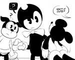 Rating: s
ID: 1753494
Date: 2019-01-02 00:38:00 -0500
Status: active
Score: 19
2017 3_fingers 5:4 anthro atomi-cat bendy_and_the_ink_machine bendy_the_dancing_demon betty_boop_(series) bimbo_the_dog biped black_and_white bottomless bow_(feature) bow_tie canid canine canis cigar clothed clothing confusion crossover dialogue digital_drawing_(artwork) digital_media_(artwork) disembodied_hand disney domestic_dog duo_focus english_text eyebrows featureless_crotch fingers fleischer_style_toon floating_head frown gloves group hand_on_hip handwear head_tilt holding_object humanoid imp inanimate_object inkblot looking_at_another male mammal mickey_mouse monochrome mostly_nude motion_lines paramount_pictures plushie question_mark raised_eyebrow shirt simple_background speech_bubble standing text toony topwear url white_background post #1753494