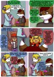 2015 ailurid anthro babystar biped canid canine canis clothing comic detailed_background dialogue digital_media_(artwork) eeveelution english_text eyewear female flareon fox fur gemma_polson generation_1_pokemon glasses group hair hi_res hybrid male mammal nicole_murdock nintendo pokemon pokemon_(species) rasile_murdock red_panda rodent sciurid shirt souffle_murdock standing text topwear tree_squirrel wolf young young_anthro zeezee_murdock