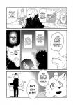 anthro canid canine clothing comic dialogue english_text female fur hi_res human kemono lila_(kashiwagi_aki) male mammal monochrome text translated yakantuzura zinovy