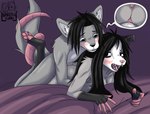 american_opossum anthro anthro_on_anthro anthro_penetrated anthro_penetrating anthro_penetrating_anthro bed black_body black_eyes black_fur black_hair black_nose bodily_fluids breasts canid canine canis convenient_censorship cum digital_media_(artwork) doggystyle duo erection female female_penetrated from_behind_position fur furniture genital_fluids genitals grey_body grey_fur hair hair_covering_breasts hi_res humanoid_genitalia humanoid_penis interspecies kia_(spikethefurry) male male/female male_penetrating male_penetrating_female mammal marsupial nude on_bed open_mouth penetration penis pink_nose pussy red_penis sex spike_(spikethefurry) spike_the_furry tail tail_coil vaginal vaginal_penetration virginia_opossum white_body white_fur wolf