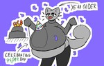 2024 8-bit :3 absurd_res aliasing alternate_version_at_source ambiguous_anthro ambiguous_gender ambiguous_pred anthro anthro_pred arms_bent arrow_pointing_to_belly arrow_pointing_to_face belly belly_overhang belly_squish big_belly big_tail biped birthday birthday_cake black_clothing black_eyelids black_legwear black_text black_thigh_highs blep blue_background cake candle closed_smile clothed clothed_ambiguous clothed_anthro clothing confetti contextual_arrow curling_tail dessert digital_drawing_(artwork) digital_media_(artwork) directional_arrow domestic_cat dripping_text ears_up emily_(tcsrjx) english_description english_text exposed_belly felid feline felis female_(lore) flat_colors floating_whiskers fluffy fluffy_tail food fully_inside fur glistening_eyelids green_text grey_belly grey_body grey_clothing grey_face grey_fur grey_inner_ear_fluff grey_sweater grey_tail grey_topwear half-closed_eyes hat headgear headwear hi_res highlighted_text holding_object holding_rope huge_belly inner_ear_fluff legwear lit_candle long_sleeves long_tail looking_at_viewer looking_down looking_down_at_viewer low-angle_view mammal monotone_background monotone_belly monotone_body monotone_clothing monotone_face monotone_fur monotone_legwear monotone_sweater monotone_tail monotone_thigh_highs monotone_topwear mostly_clothed mostly_clothed_ambiguous mostly_clothed_anthro mouth_closed narrowed_eyes noseless outline party_hat pointy_ears portrait prick_ears pupils rope rope_around_belly same_size_vore simple_background sleeves_past_wrists slit_pupils smile smiling_at_viewer soft_vore solo spread_arms squish stylized_text sweater tail tcsrjx text text_emphasis thigh_highs three-quarter_portrait tight_clothing tight_sweater tight_topwear tongue tongue_out topwear tuft unseen_prey vore white_outline