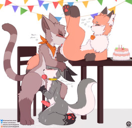 Rating: e
ID: 5680472
Date: 2025-07-01 17:26:52 -0400
Status: active
Score: 52
absurd_res ancesra_(ancesra) animal_genitalia animal_penis anthro banner bell bell_collar birthday birthday_cake blush bodily_fluids cake candle canid canine canine_genitalia canine_penis chair claws collar cum cum_on_body cunnilingus dessert eyes_closed fangs female food fox fur fur_markings furniture genital_fluids genitals group heart_symbol hi_res iradeon kerchief kneeling male male/female male/male mammal markings nia_(senz) on_table oral oral_penetration party paws penetration penis procyonid raccoon sean_(senz) senz sex simple_background sitting table tail teeth text tongue tongue_out trio url vaginal post #5680472