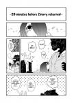 anthro canid canine clothing comic dialogue english_text felid female fur hair hair_over_eye hi_res human kemono lila_(kashiwagi_aki) male mammal monochrome one_eye_obstructed rolf saitou_(yakantuzura) text translated yakantuzura