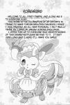 clothed clothing comic eeveelution english_text female feral fur generation_6_pokemon greyscale hi_res kemoribbon maid_uniform monochrome nintendo open_mouth paws pokemon pokemon_(species) ribbons sylveon text translated uniform