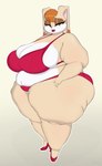 2024 absurd_res anthro bedroom_eyes clothing eyeliner fat_arms female footwear hi_res high_heels lagomorph leporid lingerie lips lipstick makeup mammal mature_anthro mature_female narrowed_eyes obese obese_female overweight overweight_female puhba rabbit seductive sega shoes solo sonic_the_hedgehog_(series) thick_bottom_lip vanilla_the_rabbit