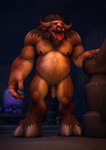 2020 3d_(artwork) anthro archmage-rykarr aroused belly blizzard_entertainment blush bodily_fluids bovid bovine brown_body brown_fur digital_media_(artwork) dripping facial_hair facial_piercing flaccid fur genital_fluids genitals glans hi_res horn humanoid_genitalia humanoid_penis leaking_precum male mammal moobs nipples nose_piercing nose_ring nude overweight overweight_anthro overweight_male pecs penis piercing precum precum_drip ring_piercing slightly_chubby slightly_chubby_anthro slightly_chubby_male small_penis solo tail tauren tongue tongue_out warcraft watermark