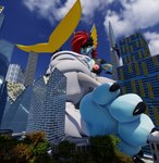 3d_(artwork) absurd_res anthro breasts building canid canine canis city claws digital_media_(artwork) duo female hi_res lobita_(uwunice) macro mammal mirova_(cilenomon) paws uwunice wolf