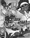 age_difference attack battle buckteeth canid canine canis comic dominant dominant_female dominant_feral eevee english_text female feral furfrou generation_1_pokemon generation_6_pokemon greyscale hi_res human lysandre_(pokemon) male male/female mammal monochrome nintendo older_male pokemon pokemon_(species) pokemon_battle pokemon_masters pokemon_speak shiny_pokemon submissive submissive_human submissive_male suns_(artist) team_flare teeth text