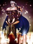 3:4 absurd_res ahegarou animal_humanoid armor big_pecs black_hair bulge canid canid_humanoid canine canine_humanoid clothing femboy fire_emblem fire_emblem_fates fire_emblem_heroes fluffy_ears hair hi_res human humanoid keaton_(fire_emblem) large_pecs long_hair male mammal mammal_humanoid muscular muscular_femboy nintendo pecs solo white_hair wolf_humanoid wolfskin