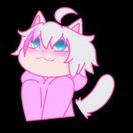 1:1 2_frame_animation 2d_animation ambiguous_gender animal_humanoid animated blush cat_humanoid cat_tail clothed clothing dead.cat666 digital_media_(artwork) felid felid_humanoid feline feline_humanoid femboy floofsttv fur hair hoodie humanoid mammal mammal_humanoid motion_tweening open_mouth outline owo pink_clothing pink_hoodie pink_outline pink_topwear pop_cat short_playtime simple_background smile solo tail topwear tuft white_body white_fur white_tail