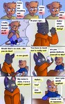 5:8 anthro clothed clothing comic dialogue dialogue_box digital_media_(artwork) domestic_cat duo english_text felid feline felis footwear fur greeting grey_body grey_fur hair heterochromia hi_res hoodie hybrid juno_(sleepywozzy) male male/male mammal matt_(sleepywozzy) mature_anthro mature_male open_mouth orange_body orange_fur orange_hair pupils shirt shoes simple_background sleepywozzy slit_pupils smile speech_bubble text topwear whiskers yellow_eyes