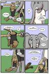 2:3 anthro base_three_layout clothing comic dialogue elephant elephantid english_text eyelashes grid_layout headdress hi_res mammal mustelid no_pupils otter proboscidean ragdoll_(study_partners) regular_grid_layout sarah_(study_partners) simple_background six_frame_grid six_frame_image smile speech_bubble study_partners text three_row_layout thunderouserections tusks young young_anthro