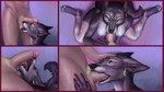 2018 anthro avi_(animalystic) ball_lick balls base_two_layout black_body black_fur blonde_pubes canid canine canis comic duo ear_piercing ear_ring ears_back erection eyes_closed fangs fellatio female four_frame_grid four_frame_image fur genitals grey_body grey_fur grid_layout hand_on_head himeragoldtail human human_on_anthro humanoid_genitalia humanoid_penis interspecies kneeling licking looking_at_viewer looking_up luna_(animalystic) male male/female mammal mostly_nude on_ground oral penile penis piercing pivoted_ears pubes red_tongue ring_piercing sex signature simple_background standing tan_body tan_penis tan_skin teeth tongue tongue_out two_row_layout white_body white_fur yellow_eyes