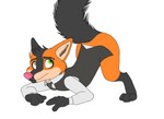 anthro ass_up bent_over canid canine clothed clothing fox henry_(zorrojerry) heterochromia hi_res jack-o'_pose male mammal partially_clothed pose simple_background solo zorrojerry