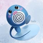 1:1 2016 ambiguous_gender digital_media_(artwork) digital_painting_(artwork) generation_1_pokemon nintendo pokemon pokemon_(species) poliwag solo tsaoshin