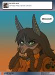 2015 anubian_jackal ask_blog canid canine canis comic conditional_dnp cosplay dialogue digital_media_(artwork) english_text female immortan_joe jackal kadath mad_max mad_max_fury_road mammal nightshade_(kadath) piercing solo text