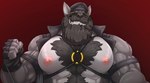 2023 5_fingers abs anthro areola barazoku barbell_piercing beard biceps big_beard big_biceps big_muscles big_mustache big_pecs black_beard black_chest_hair black_clothing black_eyebrows black_eyewear black_facial_hair black_handwear black_hat black_headgear black_headwear black_mustache black_nose black_sunglasses body_hair bust_portrait canid canine canis chest_hair chest_tuft claws clenched_teeth clothed clothing coach_mika coachmikafumv countershade_torso countershading daddyfication digital_drawing_(artwork) digital_media_(artwork) eyebrows eyewear facial_hair fangs finger_claws fingerless_gloves fingers fur gloves gold_piercing grey_arms grey_body grey_chest grey_countershading grey_ears grey_face grey_finger_claws grey_fingers grey_fur grey_hands grey_neck handwear happy_trail harness hat headgear headwear hi_res holding_leash holding_object humanoid_hands jacket leash leather leather_clothing leather_daddy leather_hat leather_headgear leather_headwear leather_jacket leather_topwear male mammal manly mature_anthro mature_male monotone_beard monotone_clothing monotone_facial_hair monotone_fingerless_gloves monotone_gloves monotone_hands monotone_handwear monotone_mustache multicolored_eyewear multicolored_sunglasses muscular muscular_anthro muscular_arms muscular_male mustache nipple_piercing nipples open_clothing open_jacket open_topwear pecs piercing pink_areola pink_nipples pokenerd8 portrait red_background sharp_teeth simple_background smile smiling_at_viewer solo sunglasses teeth thick_arms thick_eyebrows third-party_edit topwear tuft two_tone_eyewear two_tone_sunglasses wolf yellow_eyewear yellow_piercing yellow_sunglasses