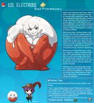 chibi curled_up electrode_(pokemon) english_text evil_grin female generation_1_pokemon grin heart_eyes heart_symbol hi_res human humanoid kinkymation male mammal nintendo pokemon pokemon_(species) smile text wall_of_text warning