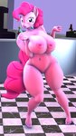 3d_(artwork) 4k 9:16 absurd_res anthro anthrofied beverage big_breasts breasts digital_media_(artwork) equid equine featureless_crotch female friendship_is_magic hair hasbro hi_res horse mammal my_little_pony nipples nude pink_hair pinkie_pie_(mlp) pony solo whiteskyline