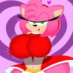 1:1 2022 3barts absurd_res accessory amy_rose anthro bedroom_eyes big_breasts bouncing_breasts breast_focus breast_jiggle breasts clothing curvy_figure digital_media_(artwork) dress erect_nipples erect_nipples_under_clothes eulipotyphlan eyelashes female fur green_eyes hair half-closed_eyes headband heart_symbol hedgehog hi_res hourglass_figure huge_breasts jiggling lipstick looking_at_viewer makeup mammal multicolored_body multicolored_fur narrowed_eyes nipple_outline nipples nipples_becoming_erect nipples_hardening pink_body pink_fur pink_hair red_clothing red_dress seductive sega short_hair simple_background smile solo sonic_the_hedgehog_(series) tan_body tan_fur thick_thighs two_tone_body two_tone_fur wide_hips