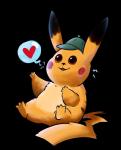 2018 3_toes 4_fingers absurd_res alpha_channel back_markings black_nose brown_eyes clothing detective_pikachu digital_drawing_(artwork) digital_media_(artwork) dipstick_ears ear_markings feet fingers fluffy generation_1_pokemon hat headgear headwear heart_symbol hi_res markings multicolored_ears nintendo open_mouth open_smile pikachu pokemon pokemon_(species) pokemon_detective_pikachu red_cheeks simple_background smile solo thedapperdragon toes transparent_background