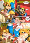 activision anthro balls bandicoot big_butt blonde_hair blue_hair bodily_fluids breast_play breasts butt canid canine canis clothed clothing comic crash_bandicoot_(series) crocodile crocodilian cum cum_in_mouth cum_inside deep_throat dialogue dingo dingodile duo ear_piercing female genital_fluids genitals hair hi_res hybrid interspecies kneeling licking mad-project male male/female mammal marsupial mohawk multicolored_hair nipples oral oral_penetration overweight overweight_anthro overweight_male penetration penile penis piercing pirate_tawna reptile scalie sex thick_thighs titfuck tongue tongue_out undressing wide_hips