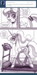 2012 ask_blog bodily_fluids butt comic cutie_mark dialogue english_text equid equine feathered_wings feathers female feral friendship_is_magic hair hasbro horn john_joseco long_hair looking_at_viewer mammal my_little_pony mythological_creature mythological_equine mythology open_mouth princess_celestia_(mlp) quadruped royalty solo sweat tail text tumblr user_avatar winged_unicorn wings