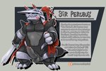 2017 aggron balls biped blue_eyes cape clothing elemental_creature english_text erection feral generation_3_pokemon genitals grey_theme grin haychel male melee_weapon metallic_body mineral_fauna nintendo patreon patreon_logo patreon_username penis pokemon pokemon_(species) scalie semi-anthro sir_perceus_(haychel) smile smirk solo standing sword text url weapon