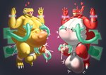 abdominal_bulge agumon ball_gag ball_swelling balls bandai_namco belly big_belly big_penis bodily_fluids breast_milking cum cum_inside digimon digimon_(species) duo ejaculation facial_piercing gag genital_fluids genital_torture genitals guilmon hi_res lactating male male_lactation milk nipples nose_piercing nose_ring nude overweight penetration penile penis piercing redremy7 ring_piercing saliva sex sex_toy slightly_chubby swelling tentacle_milking tentacle_penetration tentacle_sex tentacles urethral urethral_penetration