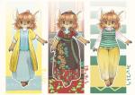 abstract_background ahoge anthro barefoot biped bottomwear breasts brown_body brown_eyes brown_fur cleavage clothed clothing deer dress feet female fur hair hooves japanese_text kemono mammal multicolored_body multicolored_fur multiple_outfits pants red_hair shirt skirt smile solo sweater sweater_vest text topwear translation_request two_tone_body two_tone_fur utsuki_maito vest white_body white_fur wide_hips