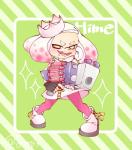 animal_humanoid blaster_(splatoon) cephalopod cephalopod_humanoid clash_blaster clothing female hi_res humanoid inkling marine marine_humanoid mollusk mollusk_humanoid nintendo pearl_(splatoon) pseudo_hair solo splatoon tentacle_hair tentacles weapon zipper zipper_dress zipper_pull_tab べに