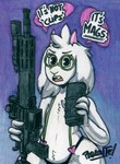 2023 anthro ar-15 artist_name big_ears bottom_heavy bovid caprine cel_shading clothed clothing colored cr1tikal deltarune dialogue english_text eyelashes eyewear femboy fingers floppy_ears fur glasses goat gun hi_res horn long_ears looking_at_viewer lop_ears male mammal marker_(artwork) meme parasitedeath pupils ralsei ralsei_with_a_gun ranged_weapon reaction_image rifle shaded signature simple_background skimpy solo speech_bubble suspenders talking_to_viewer text thick_thighs thong traditional_media_(artwork) undertale_(series) underwear weapon white_body white_fur wide_hips