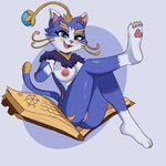 1:1 absurd_res anthro areola bedroom_eyes big_areola big_breasts big_nipples blue_body blue_eyes blue_fur blush book breasts claws domestic_cat feet felid feline felis female fur genitals hi_res humanoid humanoid_genitalia humanoid_pussy juniperbean league_of_legends magic_book magic_user mammal multicolored_body multicolored_fur narrowed_eyes nipples pawpads paws pussy raised_paw riot_games seductive smile smiling_at_viewer solo tail tencent white_body white_fur yuumi_(lol)