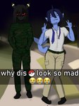 Rating: s
ID: 5610964
Date: 2025-05-31 04:33:13 -0400
Status: active
Score: 5
anthro bottomwear camo cargo_pants clothing duo eeveelution generation_1_pokemon generation_2_pokemon humanoid jonte_artis lui_(umbreon) male male/male meme night nintendo pants pat_(vaporeon) pokemon pokemon_(species) pose sidewalk street street_lamp text umbreon vaporeon why_dis_look_so_mad_(meme) post #5610964