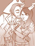 Rating: s
ID: 5293842
Date: 2025-01-07 18:42:05 -0500
Status: active
Score: 0
2019 2_horns 5_fingers artist_name beard belt belt_buckle blush blush_lines bracelet brown_and_white brown_eyes brown_hair buckle cape chest_tattoo closed_smile clothed clothed_female clothed_human clothed_humanoid clothed_male clothing collared_shirt corazon_de_ballena dated digital_drawing_(artwork) digital_media_(artwork) dress_shirt dungeons_and_dragons duo ear_piercing ear_ring english_description eyes_closed facial_hair female fingers fully_clothed fully_clothed_female fully_clothed_human fully_clothed_humanoid fully_clothed_male hair hand_on_hip hasbro hat headgear headwear horn horn_jewelry horn_ring horned_humanoid human humanoid jacket jewelry lips long_hair looking_at_viewer love male male/female mammal monochrome mouth_closed not_furry one_eye_closed oxventure piercing pirate pirate_hat prudence_(oxventure) randomthunk resisting ring_(jewelry) ring_piercing rolled_up_sleeves shirt simple_background smile tattoo text tiefling topwear white_cape white_clothing white_hat white_headwear white_horn white_jacket white_topwear wizards_of_the_coast post #5293842