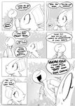 anon anthro backpack black_and_white blush clothed clothing comic dialogue digital_media_(artwork) duo embarrassed english_text female forest generation_1_pokemon hi_res human male mammal monochrome nidoqueen nintendo outside plant pokeball pokemon pokemon_(species) queenie_(shoutingisfun) shirt shoutingisfun speech_bubble text topwear tree