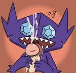 anthro aussiecuno bodily_fluids cum ejaculation erection first_person_view fur gem generation_3_pokemon genital_fluids genitals grin holding_penis human human_pov humanoid_genitalia humanoid_penis licking male male_pov mammal nintendo oral penile penis penis_lick pokemon pokemon_(species) sableye sex sharp_teeth smile solo_focus teeth thick_penis tongue vein veiny_penis