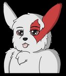 absurd_res alpha_channel black_eyes blep bust_portrait darknetic digital_media_(artwork) feral fluffy fur generation_3_pokemon hi_res male markings nintendo pokemon pokemon_(species) portrait red_body red_fur red_sclera solo tongue tongue_out white_body white_fur zangoose zangtober_2020