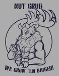 2024 anthro anthrofied antlers braided_fur deer english_text greyscale hi_res horn male mammal monochrome muscular muscular_anthro muscular_male new_world_deer parody reindeer sketch smile solo stronghoof_hoofstrong text them's_fightin'_herds thescornfulreptilian upper_body