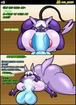 absurd_res al_gx anthro balls big_balls big_breasts big_penis black_body black_fur blue_body bodily_fluids breasts comic cum dialogue duo ejaculation english_text erection excessive_cum excessive_genital_fluids eyelashes fellatio female feral fur generation_1_pokemon generation_4_pokemon genital_fluids genitals hair hi_res huge_balls huge_breasts huge_penis hyper hyper_balls hyper_genitalia hyper_penis legendary_pokemon lucario male male/female mature_female mew_(pokemon) milian_(mew_lindo) multicolored_body multicolored_fur narrowed_eyes nintendo nude opal_(al_gx) oral penile penis pokemon pokemon_(species) purple_body purple_fur raichu sex shiny_pokemon size_difference story tail text thick_thighs transformation white_hair