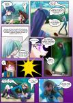 alternate_species clothed clothing comic crown dialogue english_text female friendship_is_magic glowing glowing_eyes hair hasbro headgear hi_res human humanized jewelry mammal mauroz mind_control multicolored_hair my_little_pony pendant princess_celestia_(mlp) purple_hair rainbow_dash_(mlp) rainbow_hair strangling text tiara twilight_sparkle_(mlp) two_tone_hair