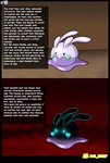 absurd_res al_gx anthro comic corruption dialogue english_text female feral generation_6_pokemon goo_creature goomy hair hi_res magic magic_user nintendo opal_(al_gx) pokemon pokemon_(species) purple_body slime solo story text transformation