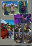 anthro archery beer_bottle black_hair blonde_hair bottle bottomwear bow_(weapon) breast_grab breasts car clothed clothing comic compound_bow container crossed_arms denim denim_bottomwear denim_clothing digital_media_(artwork) duo female frea_(pickles-hyena) furniture green_eyes hair hand_on_breast hi_res hug hyena hyena_father_(pickles-hyena) jeans kissing male male/female mammal on_sofa pants photo photo_album pickles-hyena ranged_weapon shirt side_boob signature sofa striped_hyena topless topwear truck vehicle weapon white_clothing white_shirt white_topwear