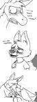 anthro anthro_on_anthro asinus black_and_white blush bodily_fluids canid canine clothed clothing comic dialogue dipstick_tail disney donk_(vawfag) donkey duo ears_back english_text equid equine eyes_closed fennec_fox fox gud head_tuft in_denial inner_ear_fluff kissing male male/male mammal markings monochrome moped_(vawfag) multicolored_tail no_homo open_mouth orientation_play pivoted_ears shirt simple_background stated_heterosexuality stated_sexuality straight_to_gay sweat sweatdrop tail tail_markings teeth text topwear true_fox tuft white_background zootopia